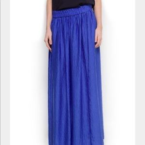 Mango maxi satin blue skirt